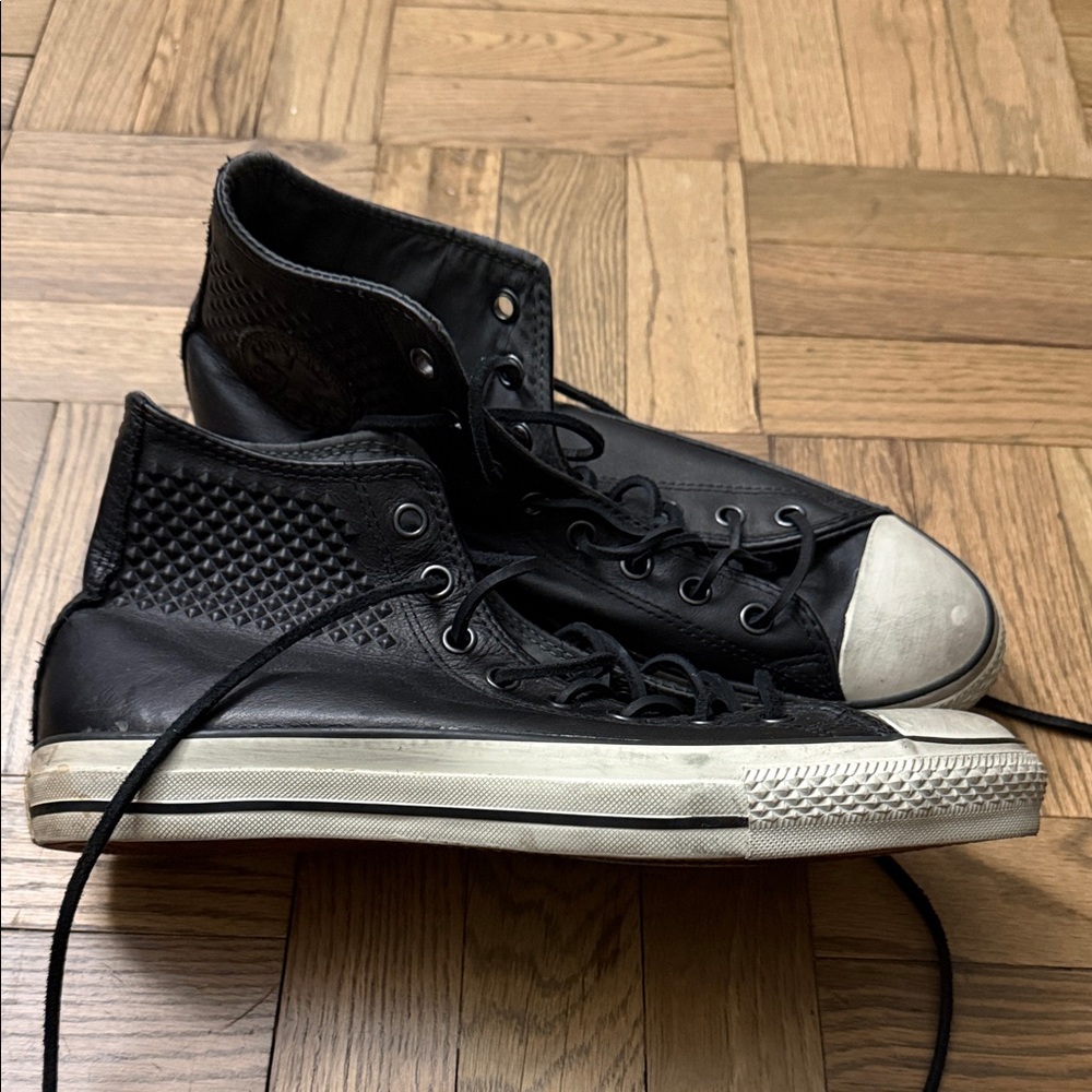Converse x john varvatos leather studded Black White High-Top Sneakers men’s 10